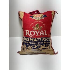 Royal Basmati Rice  burlap Pillow Case Upcycled Jute Sack Primitive Home Decor